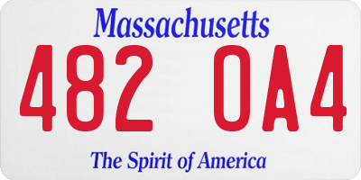 MA license plate 482OA4