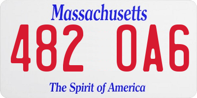MA license plate 482OA6