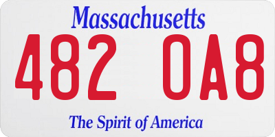 MA license plate 482OA8