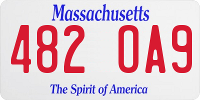 MA license plate 482OA9