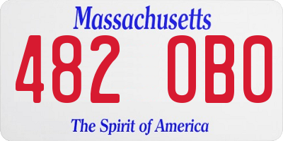 MA license plate 482OB0