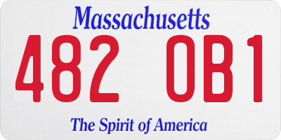 MA license plate 482OB1
