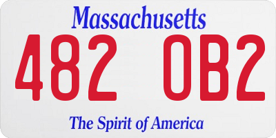 MA license plate 482OB2