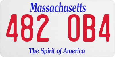 MA license plate 482OB4