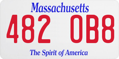 MA license plate 482OB8