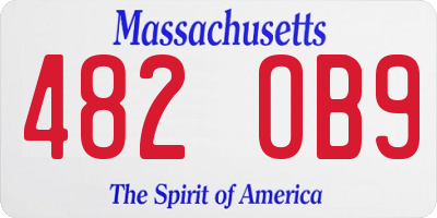 MA license plate 482OB9