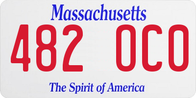 MA license plate 482OC0