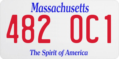 MA license plate 482OC1