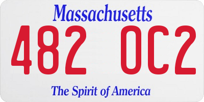 MA license plate 482OC2