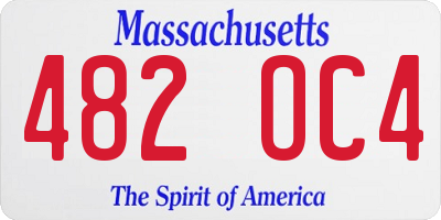 MA license plate 482OC4