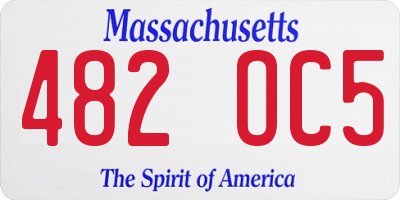 MA license plate 482OC5