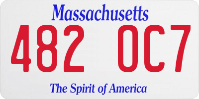 MA license plate 482OC7