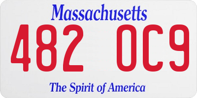 MA license plate 482OC9