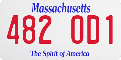 MA license plate 482OD1