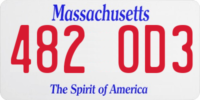 MA license plate 482OD3