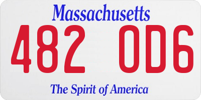MA license plate 482OD6