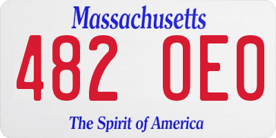 MA license plate 482OE0