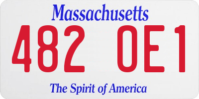 MA license plate 482OE1