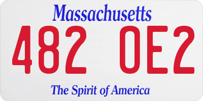 MA license plate 482OE2