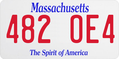 MA license plate 482OE4
