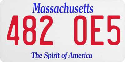 MA license plate 482OE5
