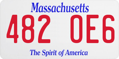 MA license plate 482OE6