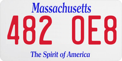 MA license plate 482OE8