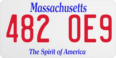 MA license plate 482OE9