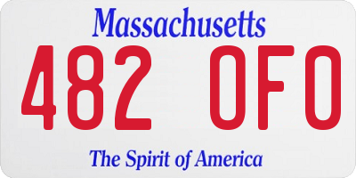 MA license plate 482OF0