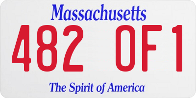 MA license plate 482OF1
