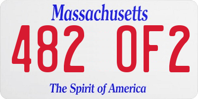 MA license plate 482OF2
