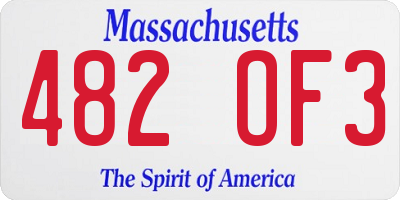 MA license plate 482OF3