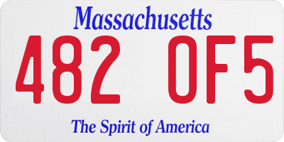 MA license plate 482OF5