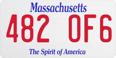 MA license plate 482OF6