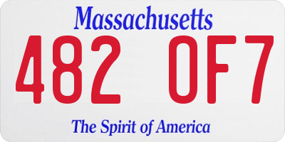 MA license plate 482OF7