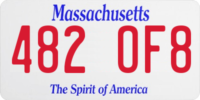 MA license plate 482OF8