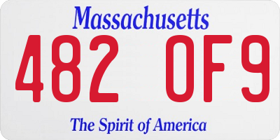 MA license plate 482OF9