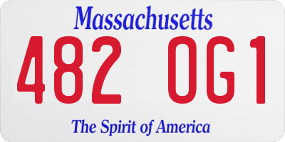 MA license plate 482OG1