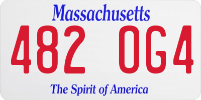 MA license plate 482OG4
