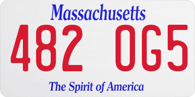 MA license plate 482OG5