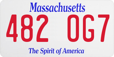 MA license plate 482OG7