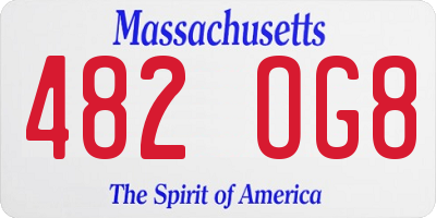 MA license plate 482OG8