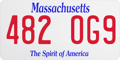 MA license plate 482OG9
