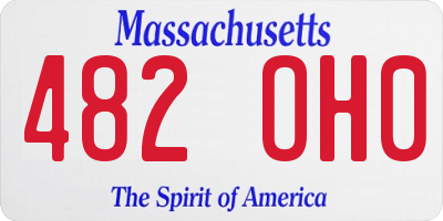 MA license plate 482OH0