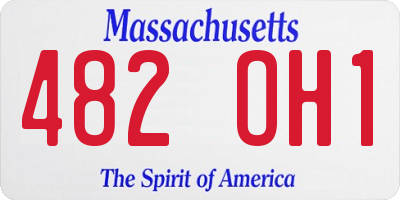 MA license plate 482OH1