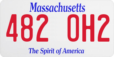 MA license plate 482OH2
