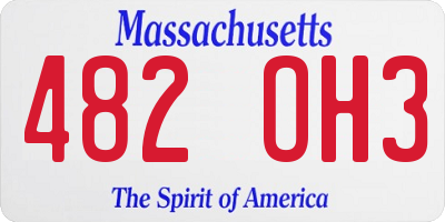 MA license plate 482OH3