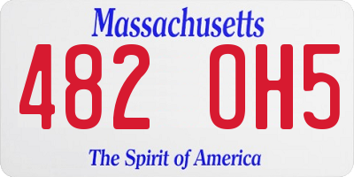 MA license plate 482OH5