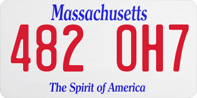 MA license plate 482OH7
