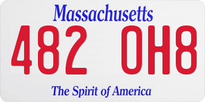 MA license plate 482OH8